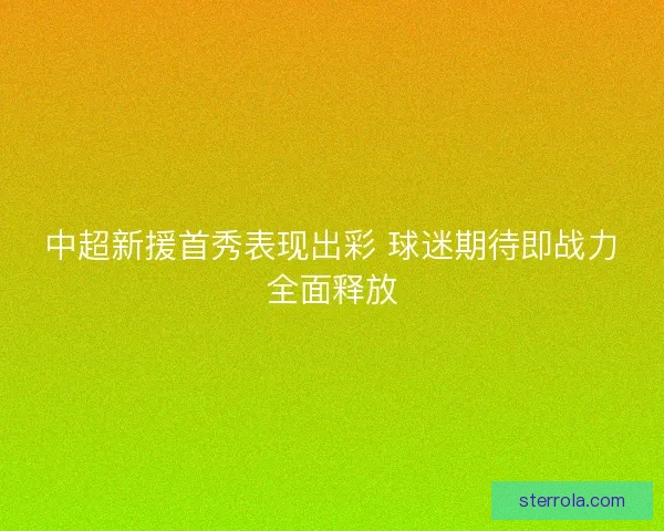 中超新援首秀表现出彩 球迷期待即战力全面释放