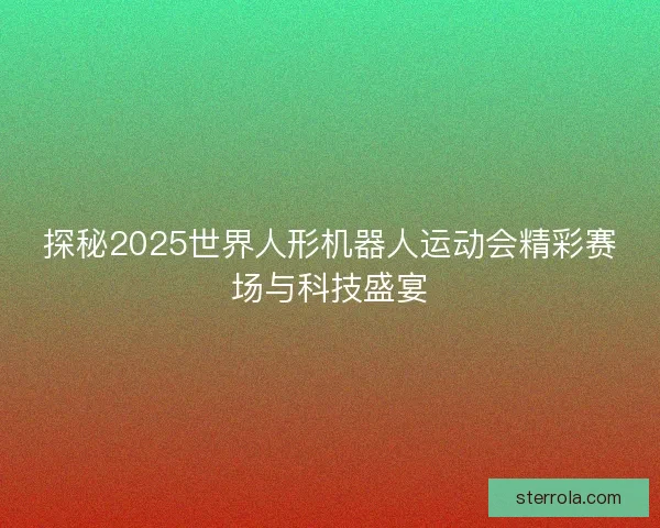 探秘2025世界人形机器人运动会精彩赛场与科技盛宴