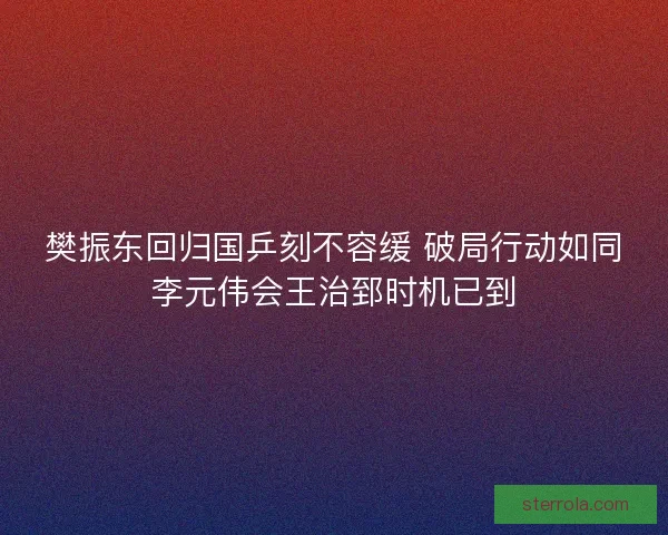 樊振东回归国乒刻不容缓 破局行动如同李元伟会王治郅时机已到