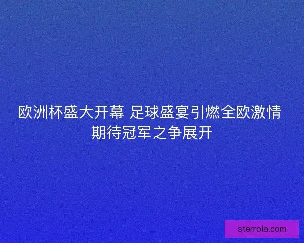欧洲杯盛大开幕 足球盛宴引燃全欧激情 期待冠军之争展开