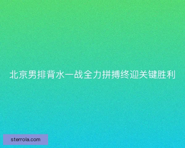 北京男排背水一战全力拼搏终迎关键胜利