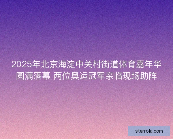 2025年北京海淀中关村街道体育嘉年华圆满落幕 两位奥运冠军亲临现场助阵