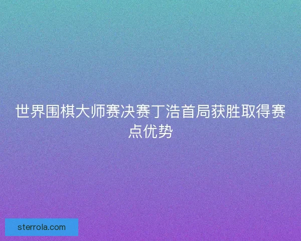 世界围棋大师赛决赛丁浩首局获胜取得赛点优势